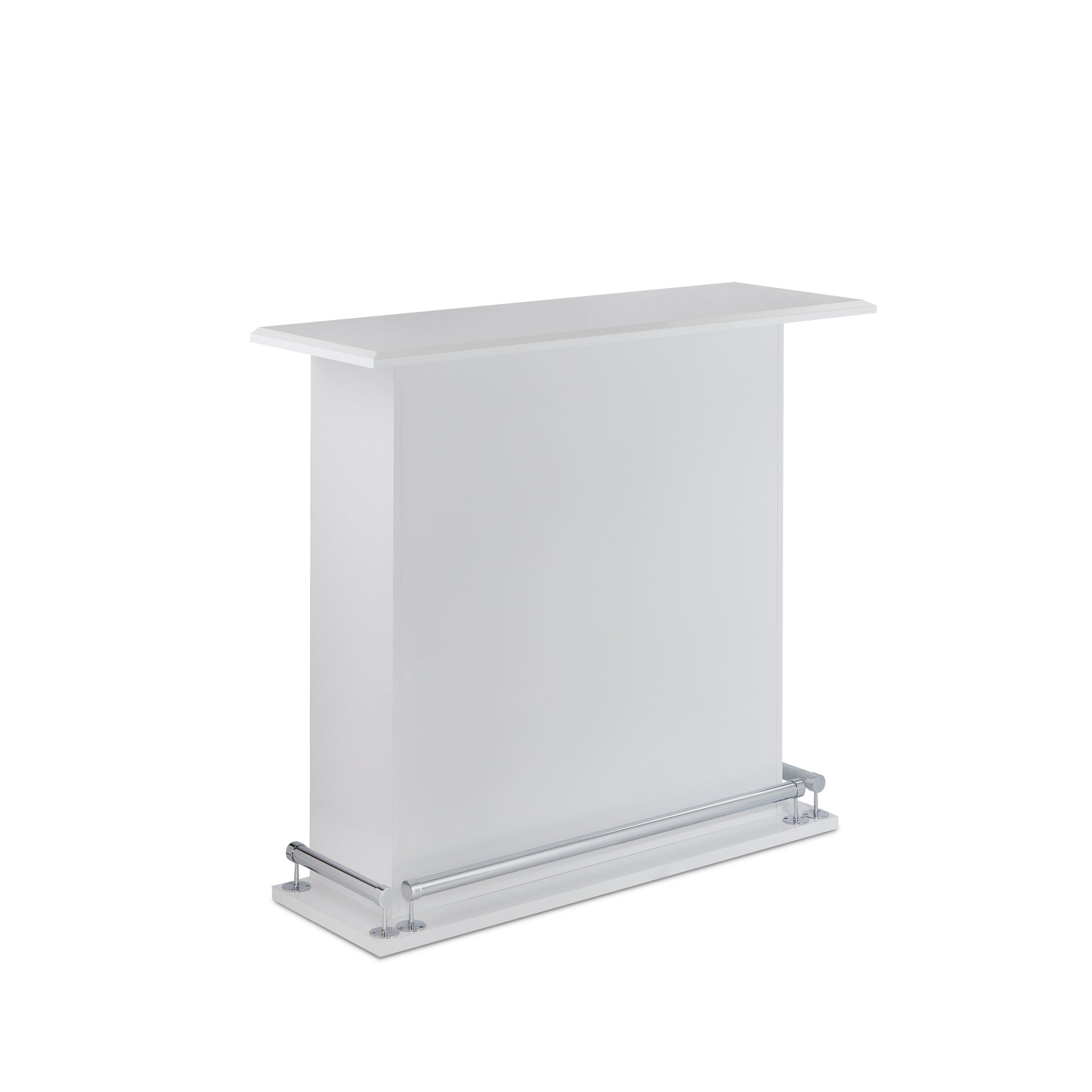 White High Gloss 6 Shelf Bar Table White Dining Room Rectangular Particle Board Mdf