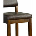 Wooden Bar Stool Withupholstered Seat And Back, Brown Brown Wood