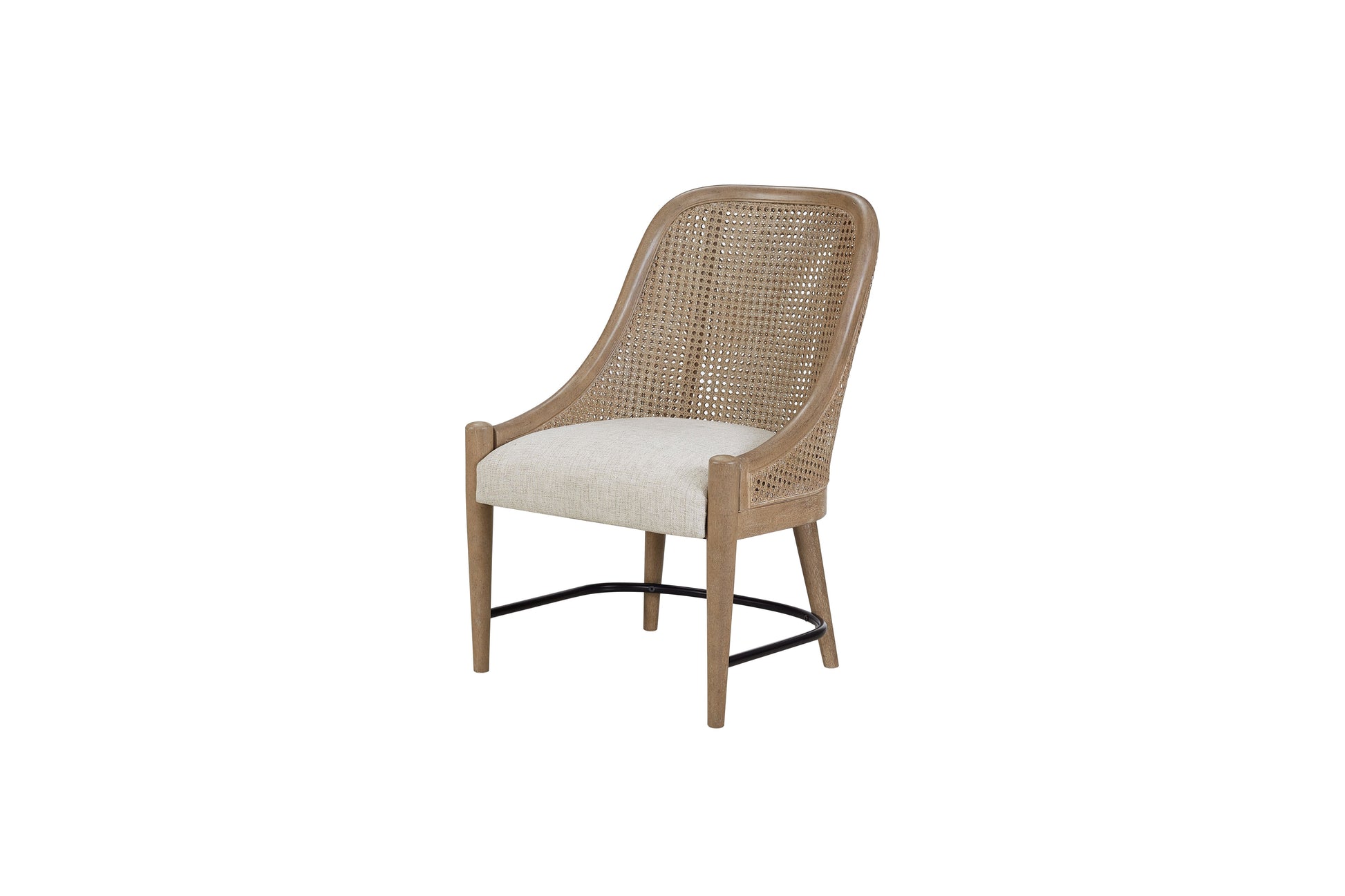 Cane Backed Host Chair In Sand Colored Finish Set Of 2 Sand Solid Wood Mdf