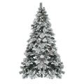 7.5Ft Pre Lit Spruce Snow Flocked Christmas Tree With Pine Cones, Artificial Xmas Tree With 745 Branch Tips,Mixed Pe & Pvc Branches, 450 Multi Color Led Lights, 11 Flashing Modes, Holiday Decor White Green Polyethylene,Pvc