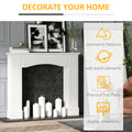 Homcom Modern Fireplace Mantel, Surround Mantels For Fireplace With Decorative Pattern Interior Width 29
