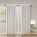 Jacquard Lined Total Blackout Rod Pocket Back Tab Curtain Panel Only 1 Pc Panel White Polyester