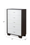 White And Espresso 5 Drawer Chest Espresso White Bedroom Contemporary Particle Board Mdf