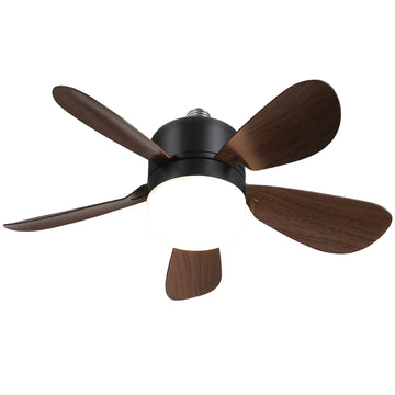 16 Inch Socket Fan Light Ceiling Fans With 3 Lighting Color And Remote E26 Screw In Ceiling Fan Black Pc