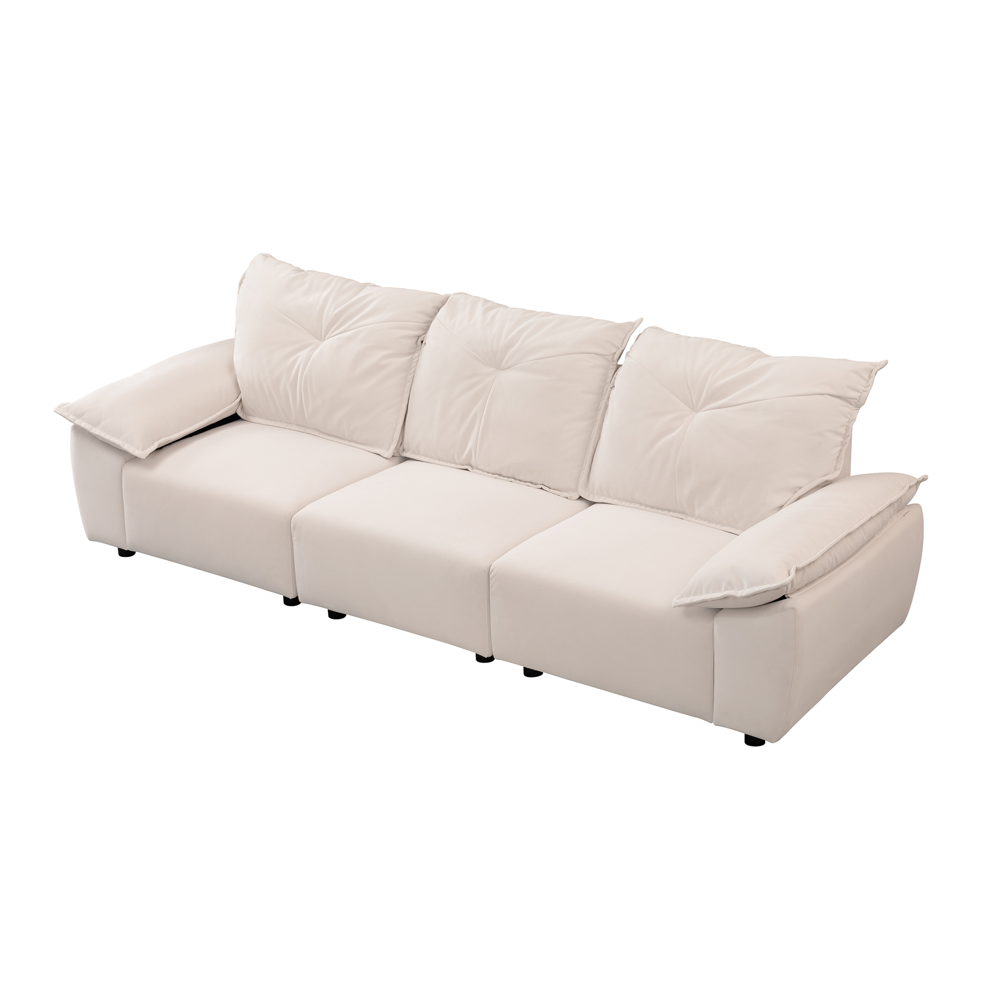 2239 Beige Fabric, Pillowcase Can Be Removed For Cleaning, Backrest Can Also Be Removed, Convenient And Easy To Take Care Of It. Beige Fabric 3 Seat