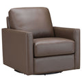 Dillon Swivel Leather Chair Dark Granite Memory Foam Genuine Leather