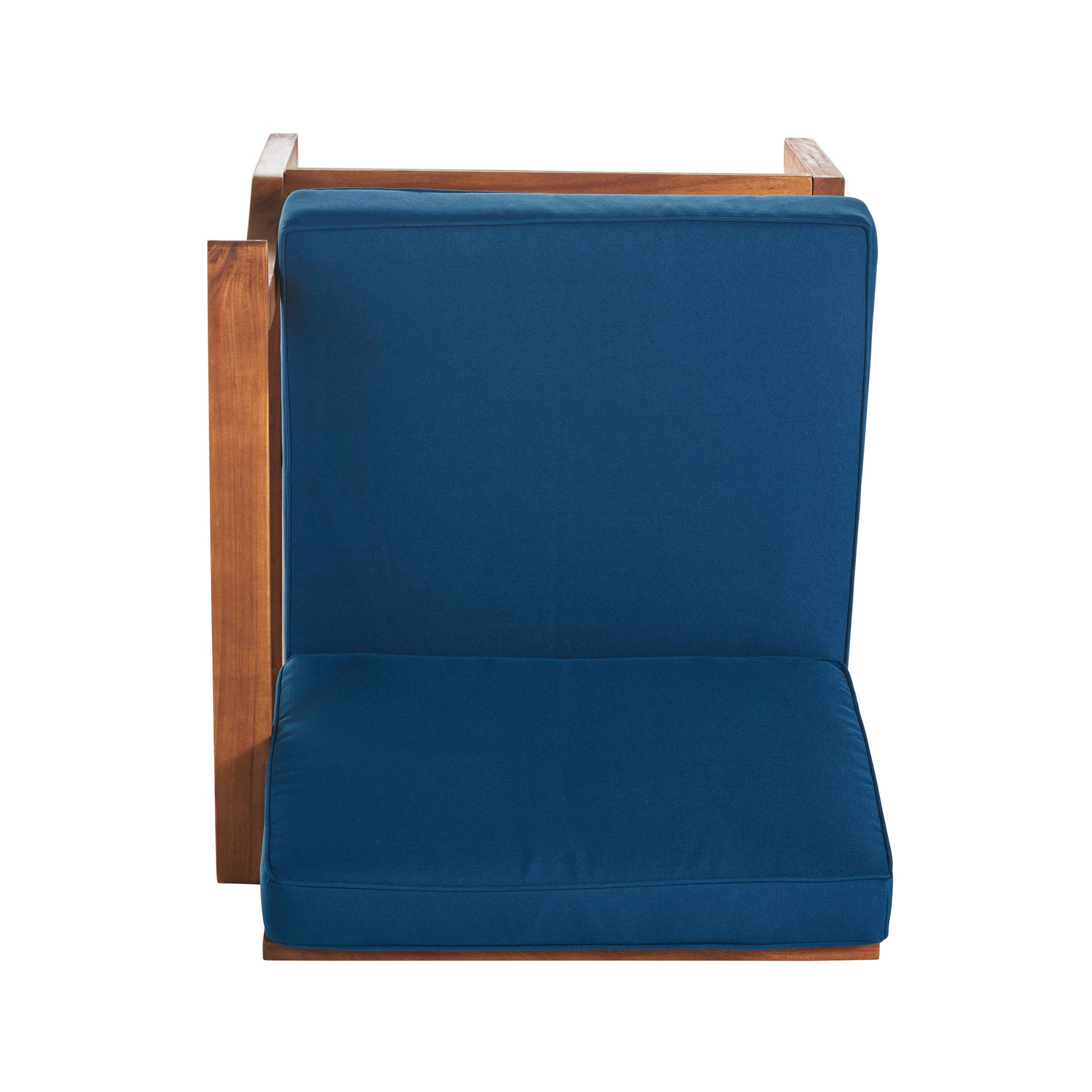 Perla 3 Seater Sofa And Table Set, Blue Blue Acacia Wood
