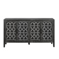 Hollow Four Door Antique Cabinet, American Country Style, Suitable For Living Room, Tv Cabinet, Kitchen Antique Black 1 2 Shelves Antique Antique Black Primary Living Space Wall Mounted Mdf Mdf