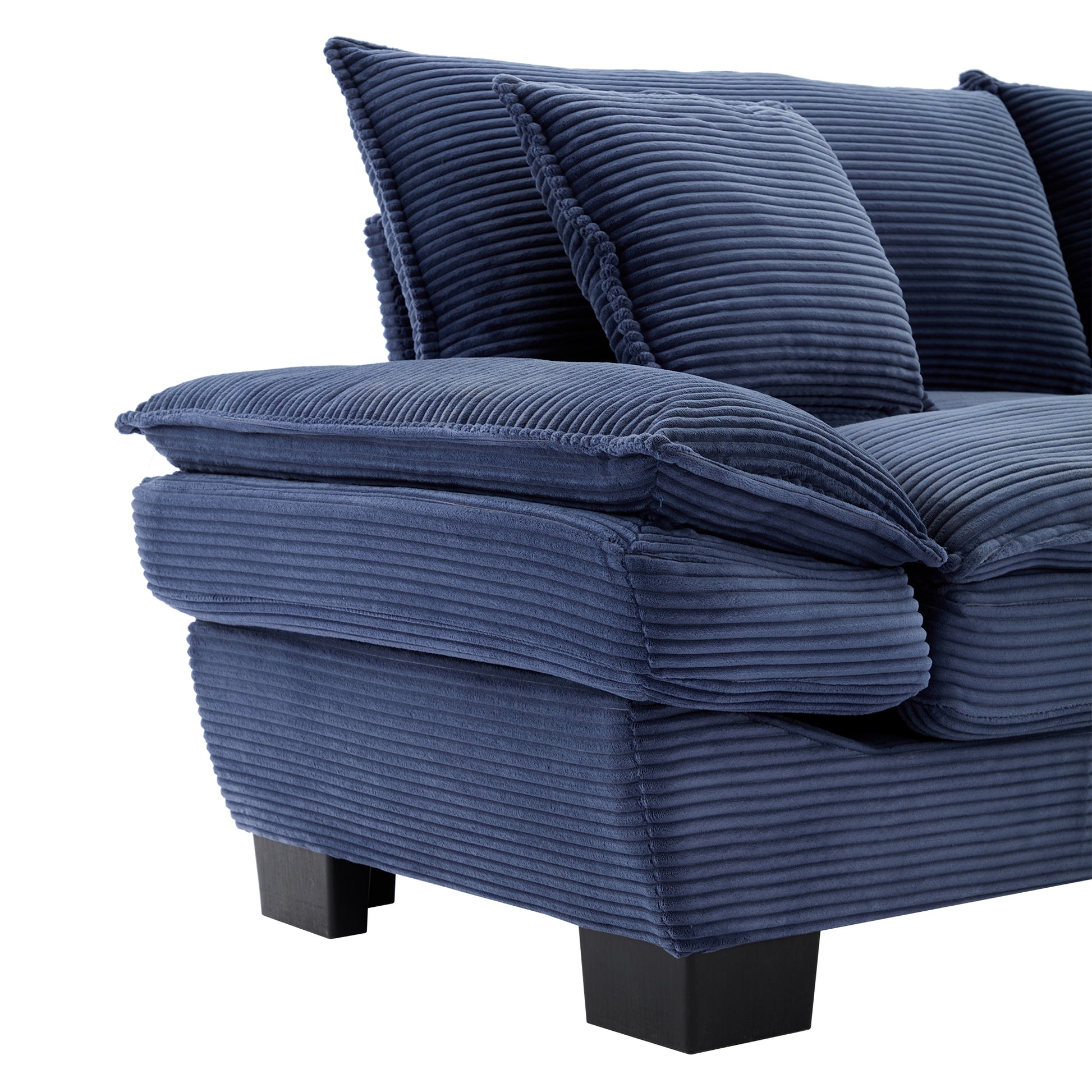 Corduroy Sofa Sleeper Couch Loveseat Sofa With Pillows Comfy Upholstered Deep Seat Sofa For Bedroom,Living Room,Apartment,Office,Dorm Blue Corduroy Blue Foam Upholstered 2 Seat