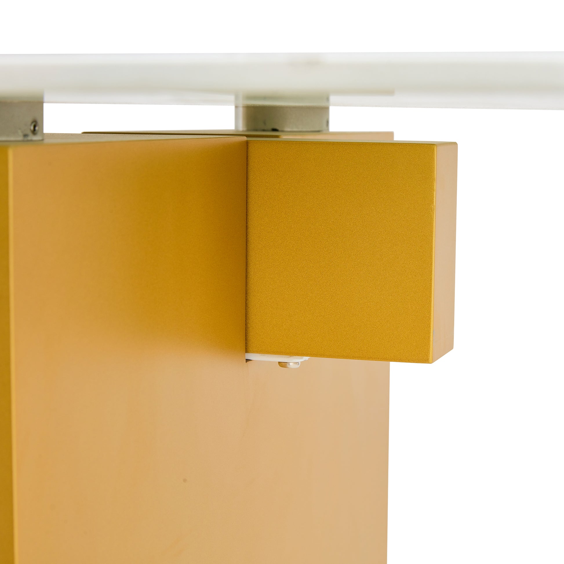 Large Modern Rectangular Table With 0.4 Inch Patterned Tabletop And Large Mdf Table Legs, Suitable For Kitchen, Dining Room, And Living Room 71 "* 35.4" * 30 " 1546 Gold Mdf Glass