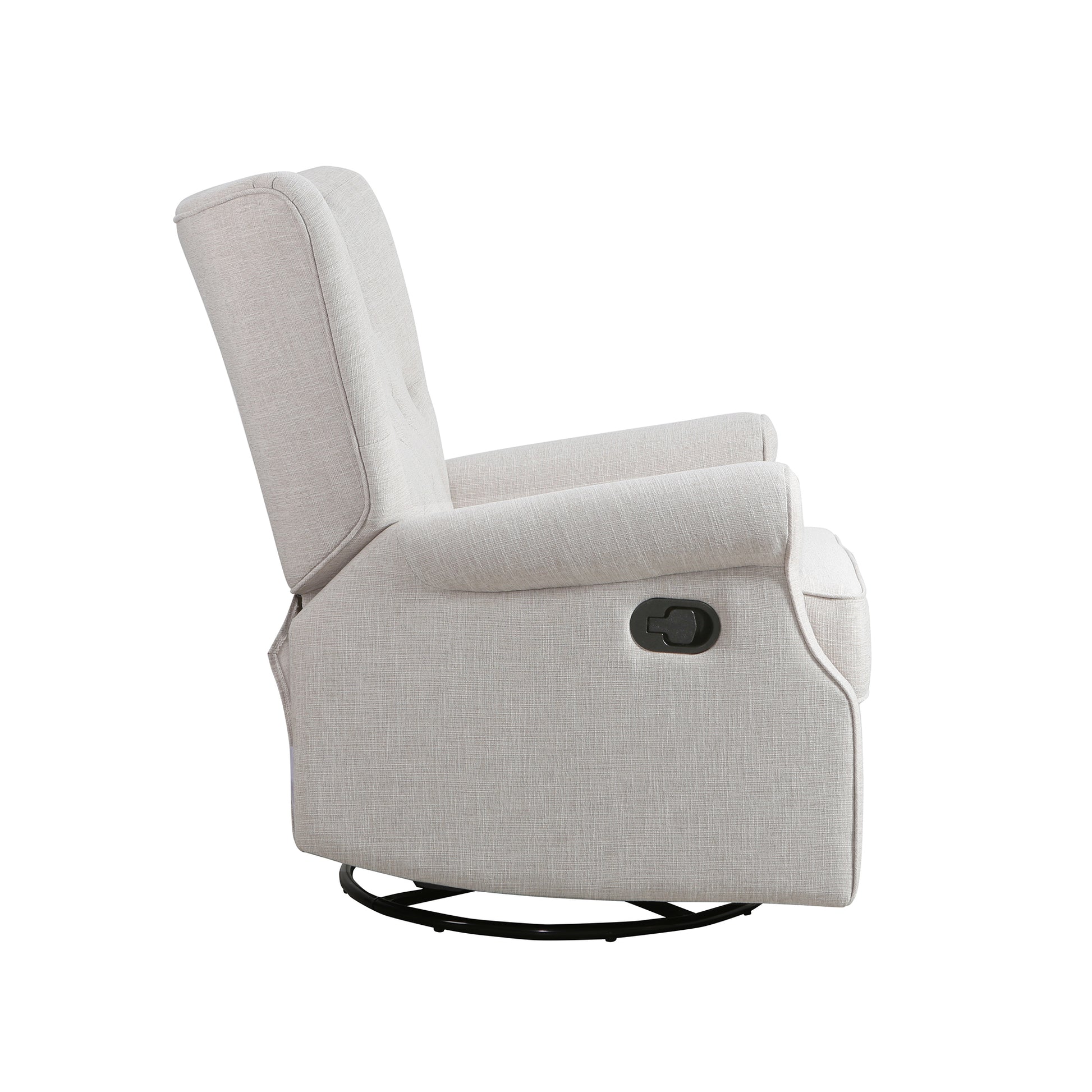 Alice Wingback Recliner In Linen Canvas Beige Fabric