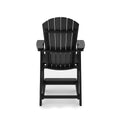 Black Adirondack Style Counter Chair Stylish Hdpe Poly Lumber For Dining, Patio, And Garden Comfort No Dining Set Black Weather Resistant Frame American Traditional Hdpe Hdpe