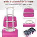 20 In Hardside Luggage With Cosmetic Case2 Piece Lightweight Suitcase Set With Spinner Wheels, Carry On Vintage Luggage,Pink Pink Abs