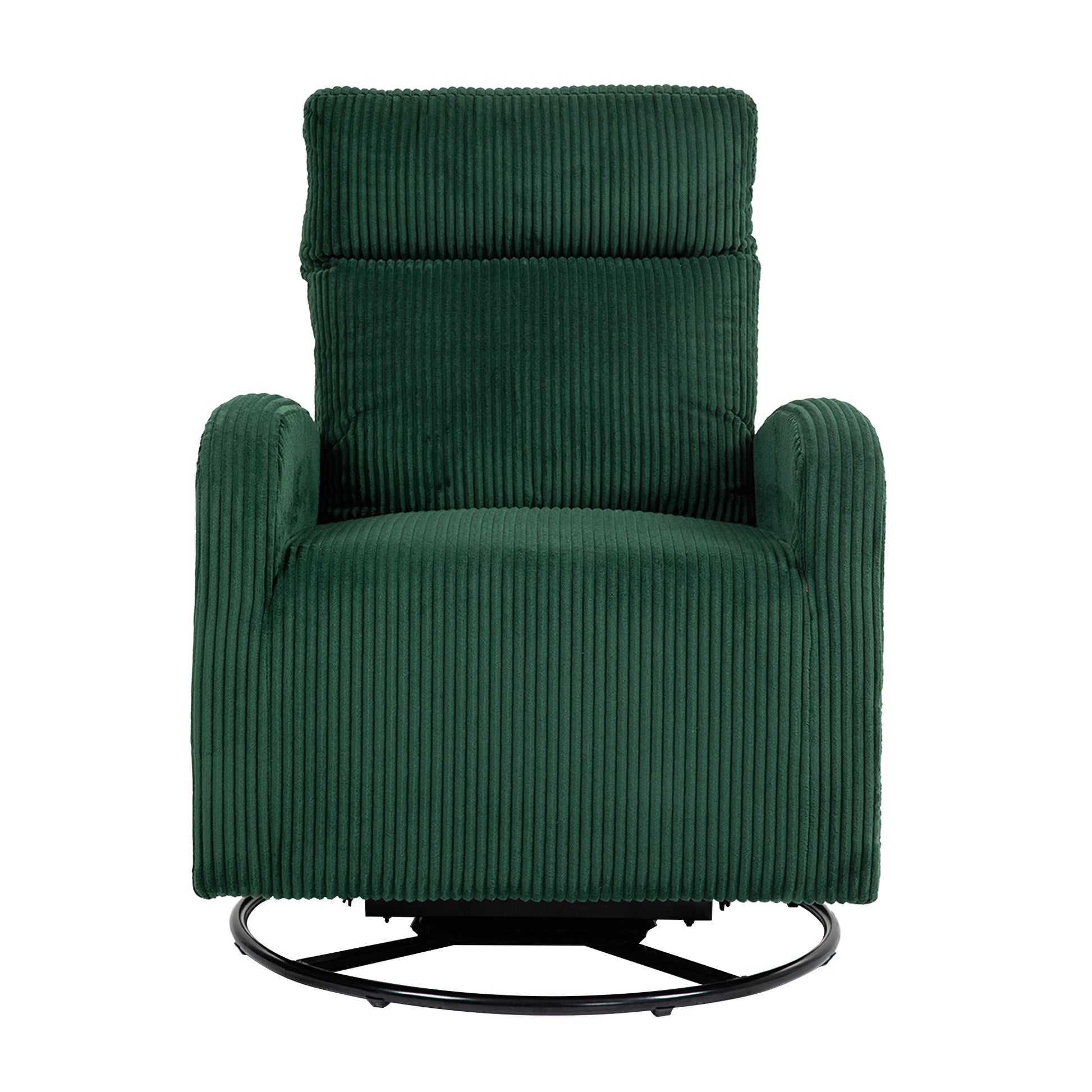 Jiada Upholstered Swivel Glider.Flannel Fabric.Rocking Chair For Nursery In Dark Green.Modern Style One Left Bag Dark Green Primary Living Space Foam Fabric Metal