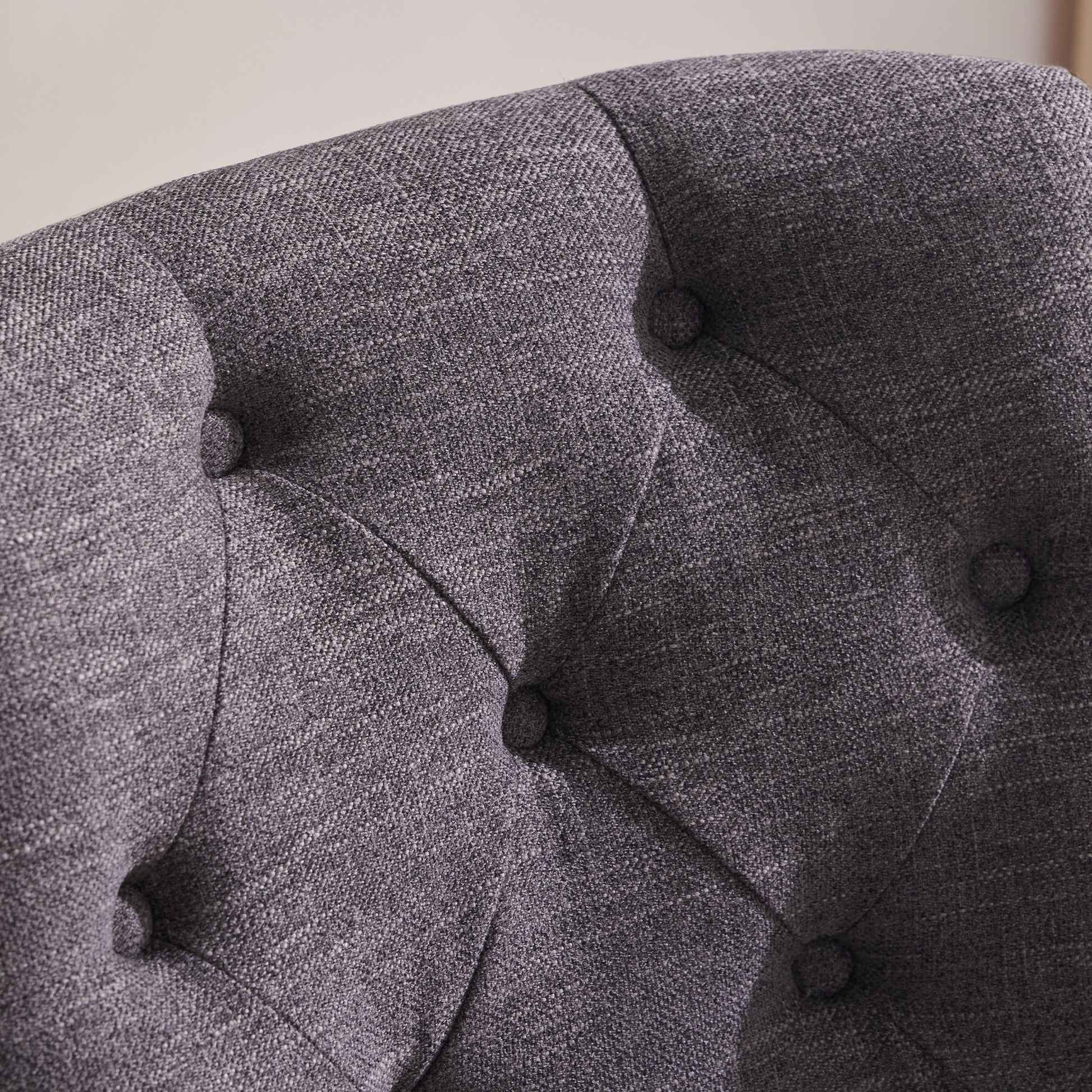 Upholstered Swivel Desk Chair, Armless Home Office Chair, Chenille Fabric Adjustable Height Computer Chair With Wheels For Study ,Grey Caster Solid Gray Office Handle Birch Wing Back Adjustable