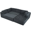 Modern Large Modular Sectional Sofa For Living Room, Bedroom, Salon, 3 Piece Free Combination Gray Polyester 3 Seat
