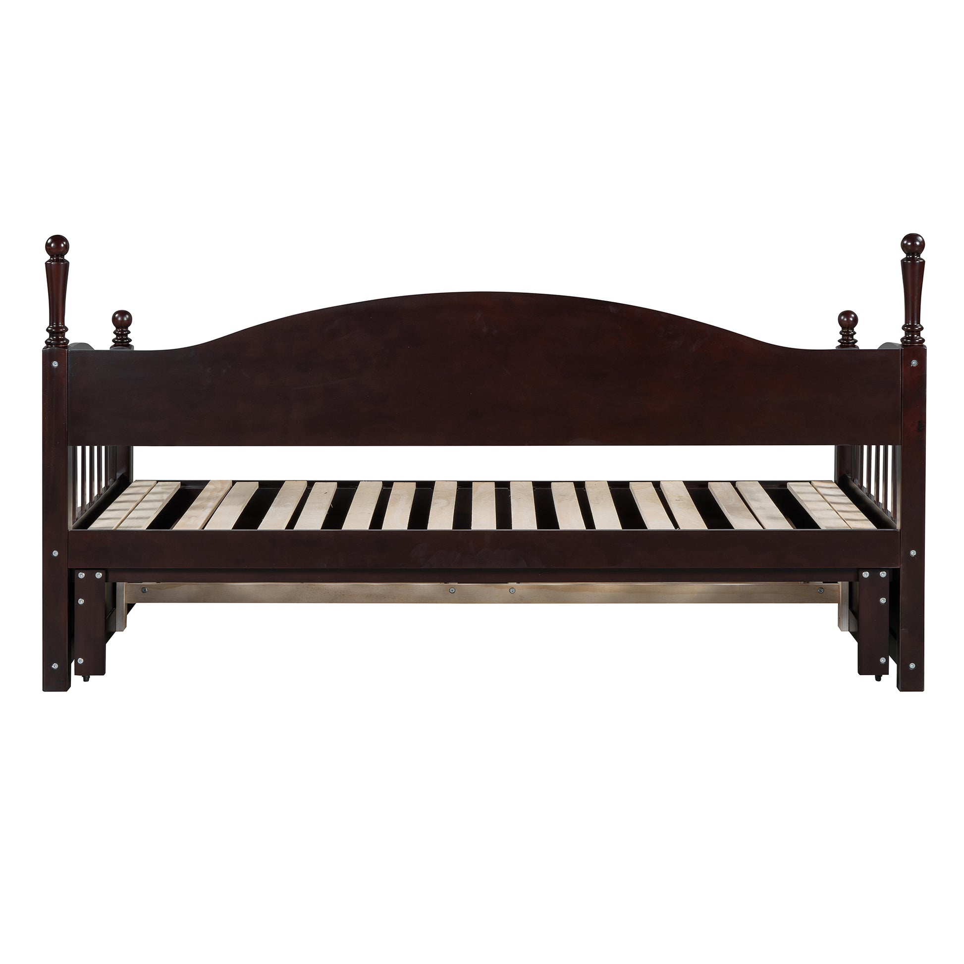 Wooden Twin Size Daybed With Twin Size Trundle, Extendable Daybed With Two Storage Drawers, Espresso Expected Arrival Time:9.12 Twin Espresso Wood