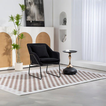 Modern Velvet Desk Chair ,Metal Legs Upholstered Accent Arm Chair For Living Room Bedroom Small Spaces Home Office,Black Black Dining Room Foam Velvet