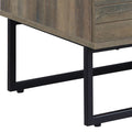 Rustic Oak And Black Coffee Table With Open Storage Rustic Primary Living Space Oak Drawers Rectangular Wood Metal