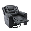 360 Swivel And Rocking Home Theater Recliner Manual Recliner Chair With Wide Armrest For Living Room,Bedroom, Black Old Sku:Pp302953Aab Black Foam Pu