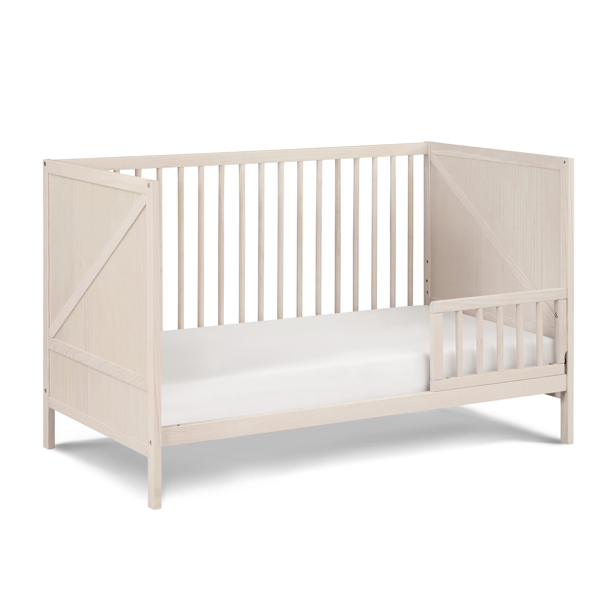 Pixie Zen 3 In 1 Crib In Washed Natural Natural Wood