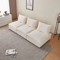 Modern Armless Accent Chair, Single Sofa Couch With Ottoman Compact Design, Space Saving Seating For Living Room, Bedroom, Apartment, Office Beige Wood Medium Soft Foam Chenille 1 Seat