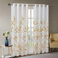 Burnout Printed Curtain Panel Only 1 Pc Panel Ivory Gold Polyester