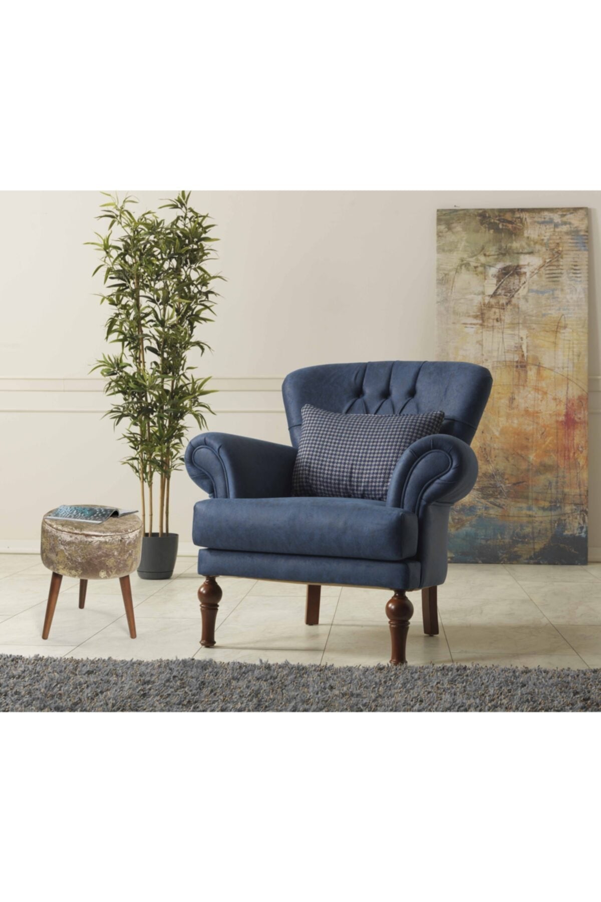 Flora Ottoman 108 Light Brown Light Brown Chenille Wood Chenille Brown Contemporary Oval Foam