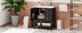 30Inch Transitional Style Bathroom Vanity Cabinet Combo With Ceramic Sink,Soft Close Door Black Bathroom Solid Wood Mdf
