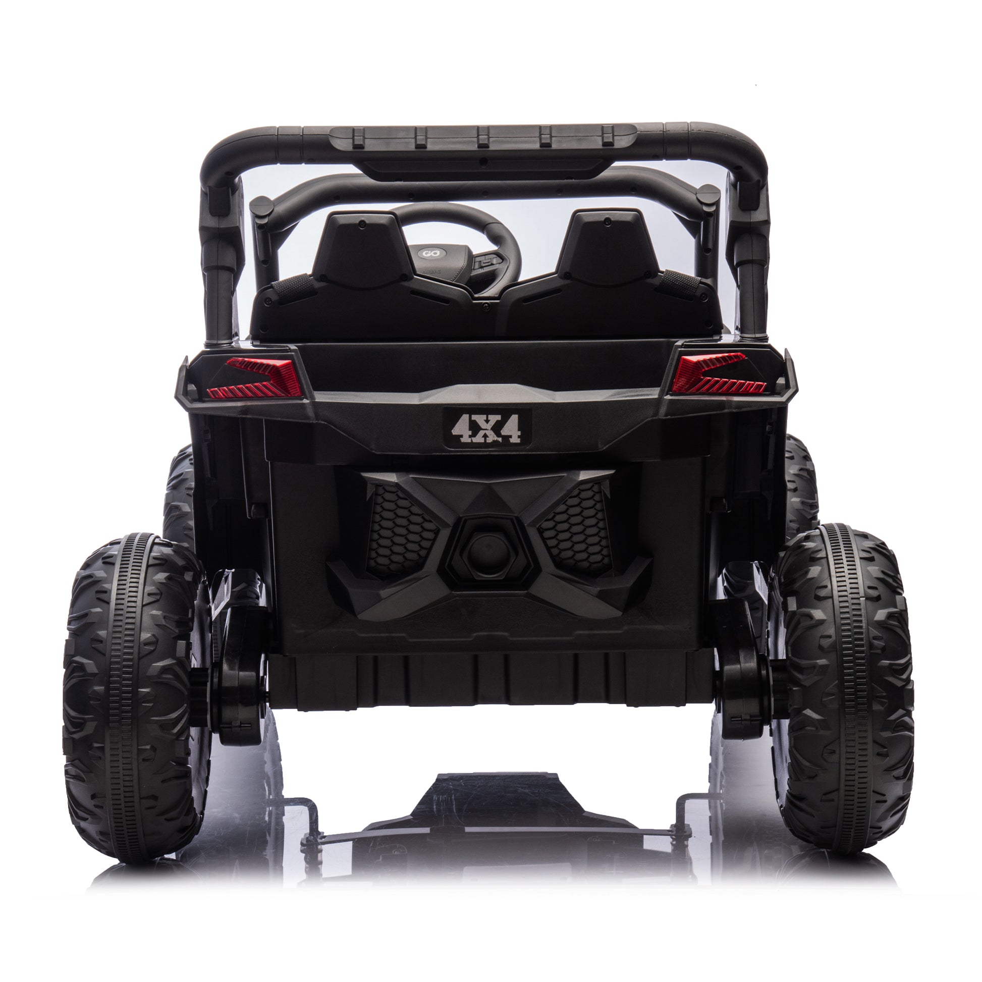 24V Two Seater Kids Ride On Utv W Parents Remote Control,Four Wheel Suspension,Slow Start,Large Wheel Design,Anti Collision Bar,Storage Space,Music,Usb,Bluetooth,Volume Control,Led Lights For Kids 3 . Black 100 149 Lbs Polypropylene