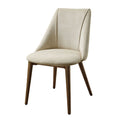 Willene Side Chair Set 2 , Beige Fabric & Walnut Finish Dn03146 Beige Wood