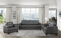 Living Room Gray Modern Comfort Sofa 1Pc Premium Faux Leather Upholstery Tufted Detail Solid Wood Frame Furniture Gray Faux Leather Wood Primary Living Space Modern Faux Leather 3 Seat