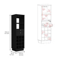 Classic Bar Cabinet, Two Drawers, Twelve Built In Wine Rack Black Black Dining Room Modern Particle Board Particle Board