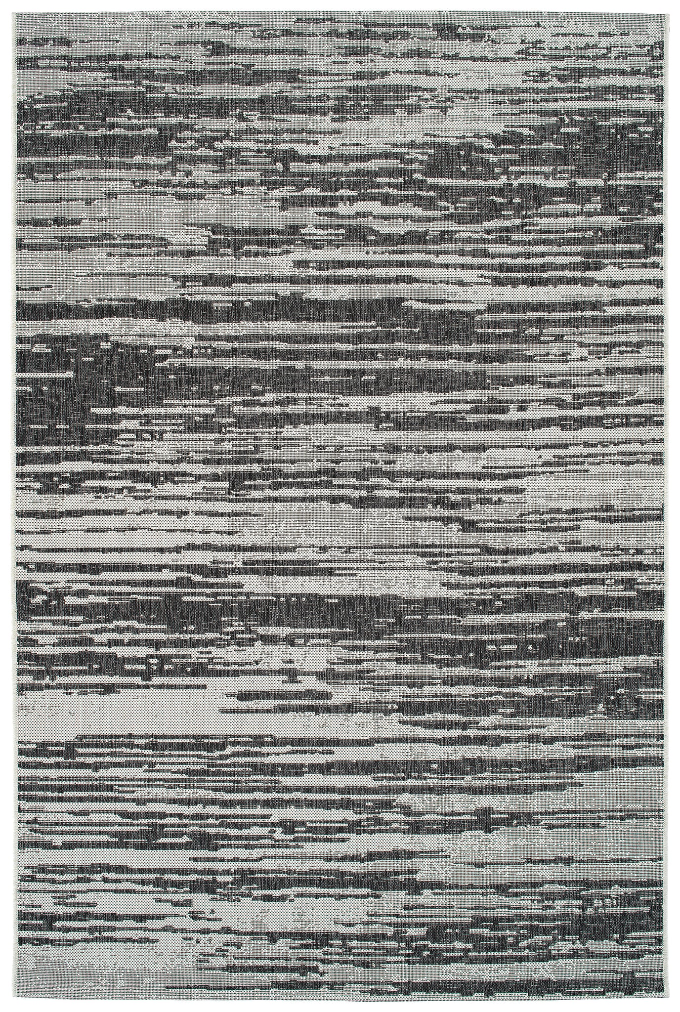 Modern, Abstract, Textured Cut Pile 3'11" X 5'11" Rectangle Area Rug Charcoal Polypropylene