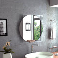 Merrimac Square Bathroom Mirror With Sandblasting Borders Clear Silver Glass