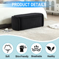 Coolmore Storage Ottoman,Bedroom End Bench,Upholstered Fabric Storage Ottoman With Safety Hinge, Entryway Padded Footstool, Ottoman Bench For Living Room & Bedroom Black Black Primary Living Space Foam Corduroy