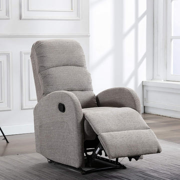 1Pc Adjustable Recliner Chair Gentle Lower Lumbar Massager Living Room Home Theater Bedroom Light Grey Color Light Gray Polyester Metal Primary Living Space Cushion Back Contemporary,Modern Foam Polyester