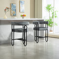 Coolmore Bar Stools Set Of 1, Modern Bar Stool With Back, Black Metal Frames, Upholstered Bar Stools For Kitchen Island, Pub, Club Gray Chenille Gray Primary Living Space Foam Chenille