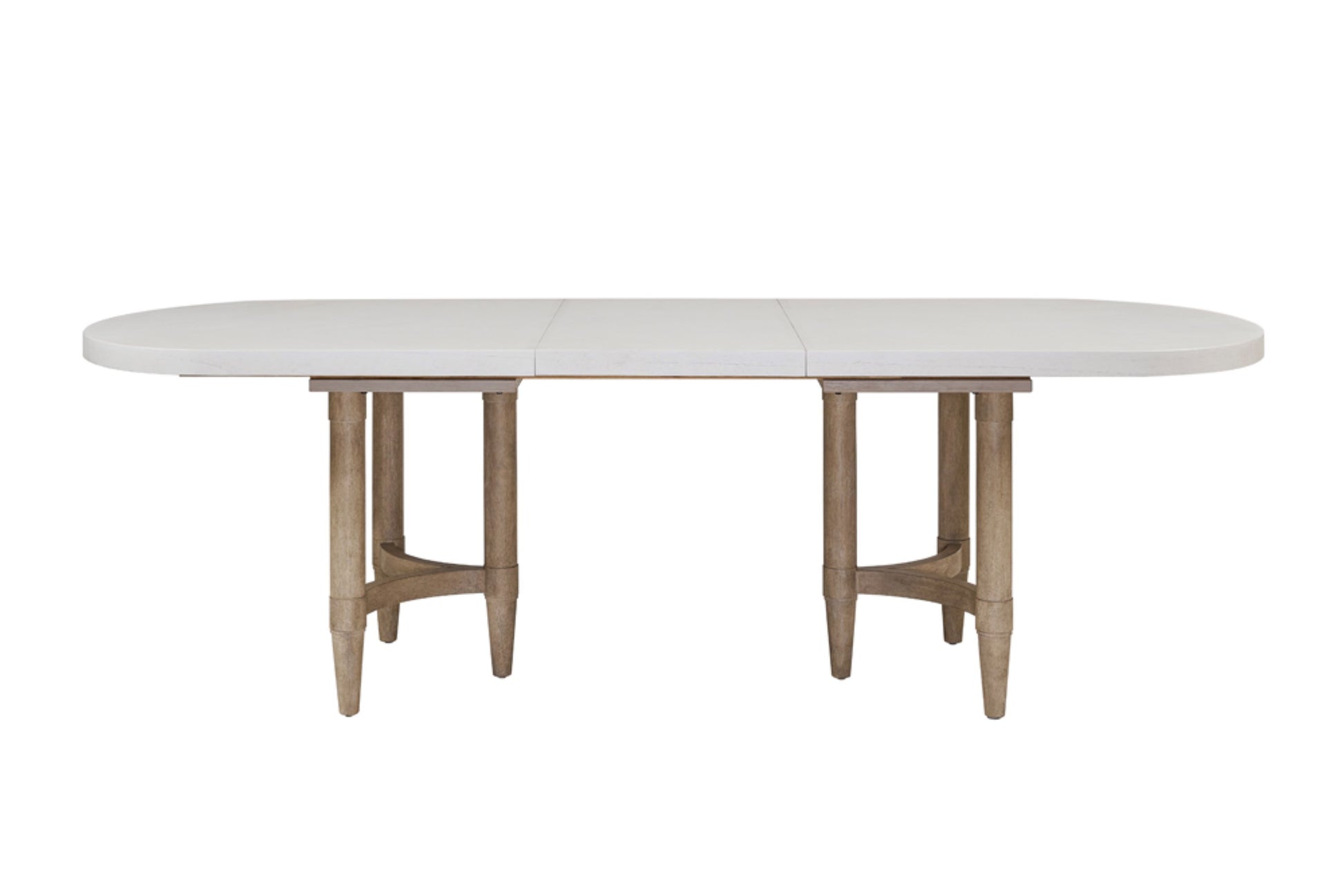Triad Double Pedestal Dining Table With Leaf Sand Solid Wood Mdf
