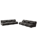 Black Modular L Shaped Sofa With Moveable Headrests Modern Chenille Fabric Sectional Couch With Hidden Legs & Cylindrical Pillows Perfect For Living Rooms, Large Seating, And Customizable Layouts