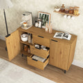 Sideboard Buffet Cabinet With Storage, Wood Coffee Bar Cabinet, 47.2