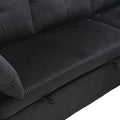United We Win Furniture, Modular L Shaped Sofa, Modular Long Sofa With Reversible Chaise Lounge, Sofa Bed, Sleeper Sofa, Modular Sofa Combination With Storage Seats. Black Velvet 3 Seat