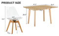 Wood Colored Mfc Desktop With Rubber Wooden Legs, Foldable Computer Desk, Foldable Office Desk, 4 Modern Chairs Can Rotate 360 Degrees,The Seat Cushion Is Made Of Pu Material. Zd 1545 C 1162 Wood Wood
