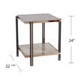 Thornsett End Table W Mirrored Top Champagne Mdf