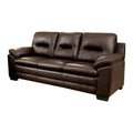 Contemporary Sofa Inwith Tufted Back, Brown Brown Leather