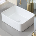 Vessel Bathroom Sink Basin In White Ceramic Single Basin Ceramic Farmhouse Kitchen Sink With Basket Strainer White Ceramic