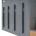 Modern Loft Bed With Two Tone Storage Stairs And Pull Out Wardrobes, Gray Twin Gray Solid Wood Mdf