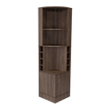 Syrah Corner Bar Cabinet, Two External Shelves Brown Primary Living Space Modern Shelves Included Particle Board