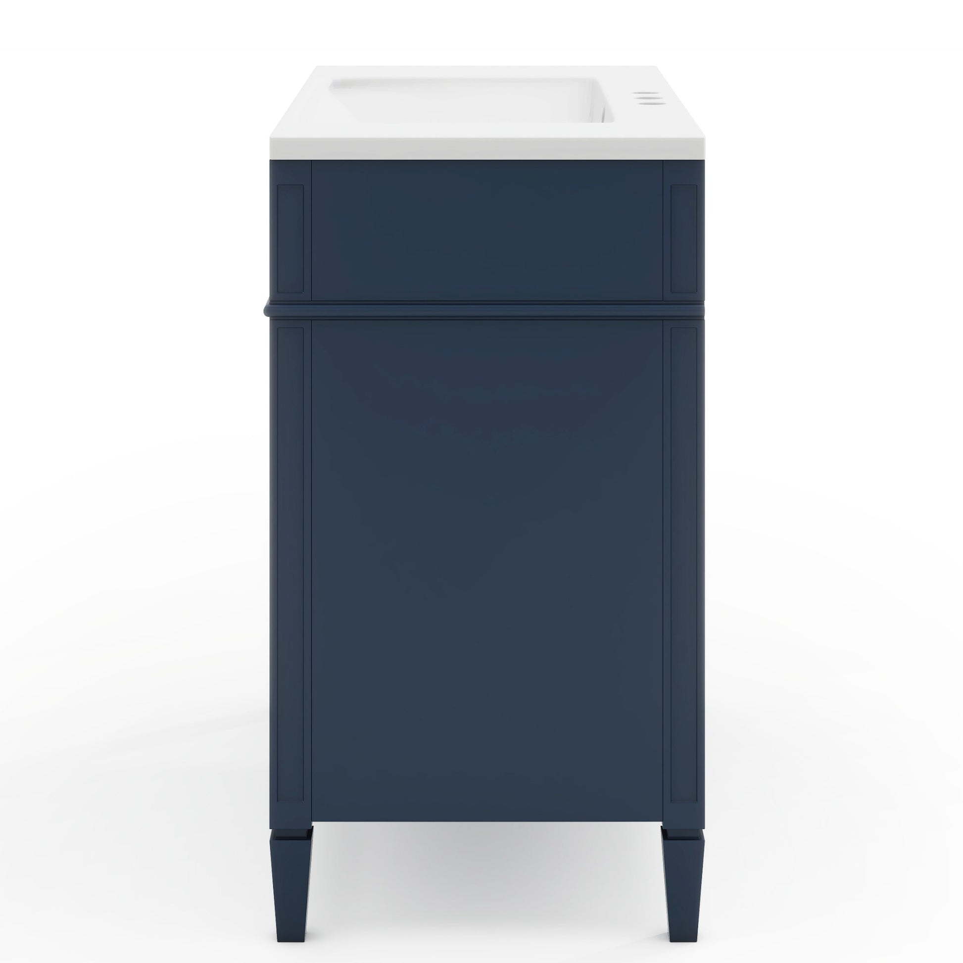 36'' Bathroom Vanity With Top Sink, Modern Bathroom Storage Cabinet With 2 Drawers And A Tip Out Drawer, Single Sink Bathroom Vanity 3 Blue 1 1 Adjustable Hinges Bathroom Freestanding Solid Wood Mdf Painted