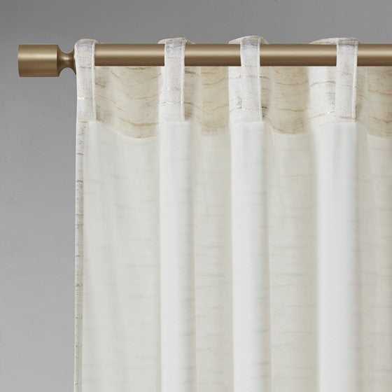 Room Darkening Metallic Printed Poly Velvet Rod Pocket Back Tab Window Panel Pair 2 Window Panels White Polyester